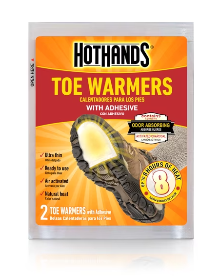 HotHands disposable adhesive toe warmers for cold-weather footwear