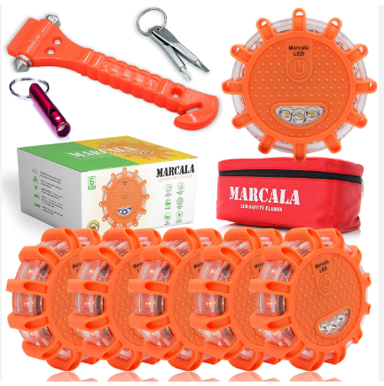 Marcala 6-Pack LED Road Flares